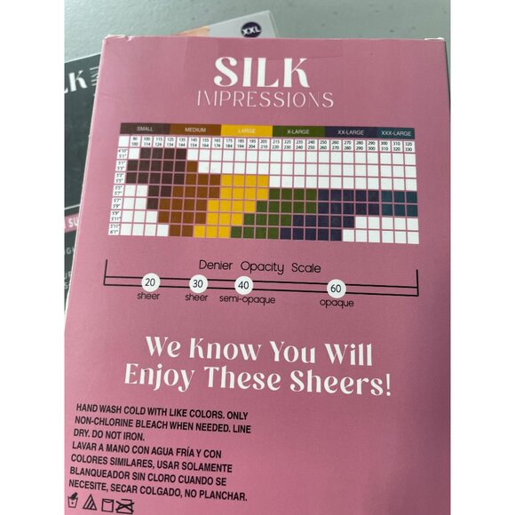 Silk Impressions Tights Size XXL Medium Support Sheer Cocoa 30 Denier 2 Pair NEW - Picture 5 of 6